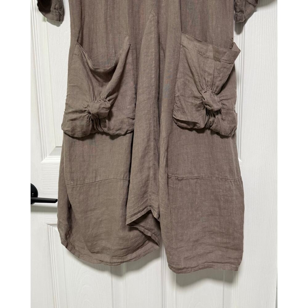 Bohabille Women's Linen Lagenlook Bubble Hem Dress Size Large - Picture 4 of 16